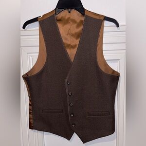 Brown Button-Up Reversible Vest